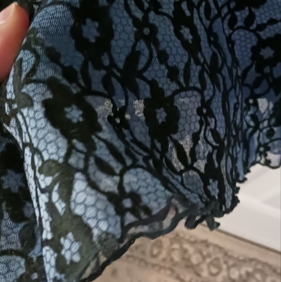 Vintage Midnight Blue/Black Lace/ Goth romance Dress Sz M/L - Picture 3 of 5
